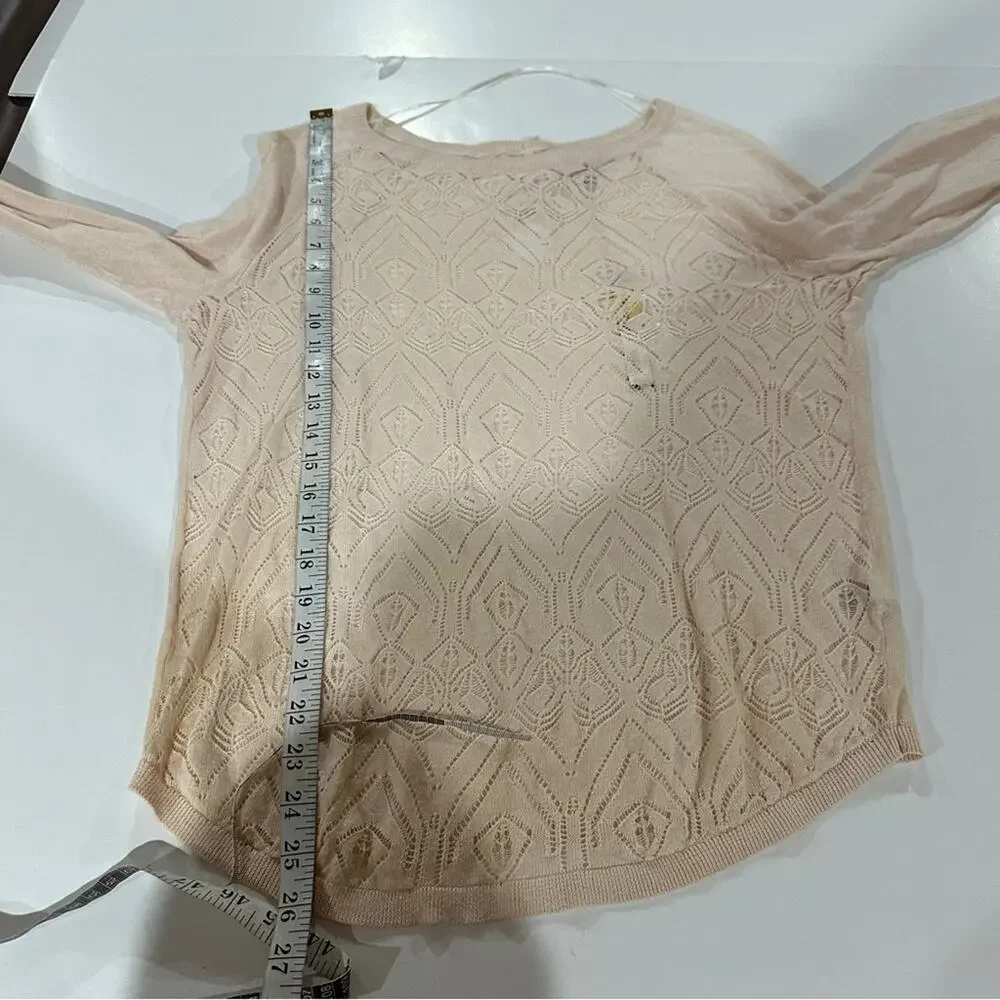 Lauren Conrad Light Pink Lace‎ Dreamer Long Sleeve Sweater Size M